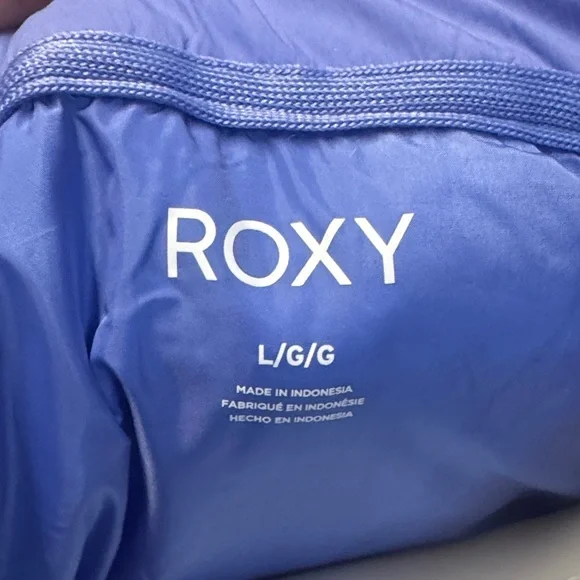 Roxy size Large L NWT NEW Women's periwinkle Blue Puffer Jacket - Picture 10 of 11
